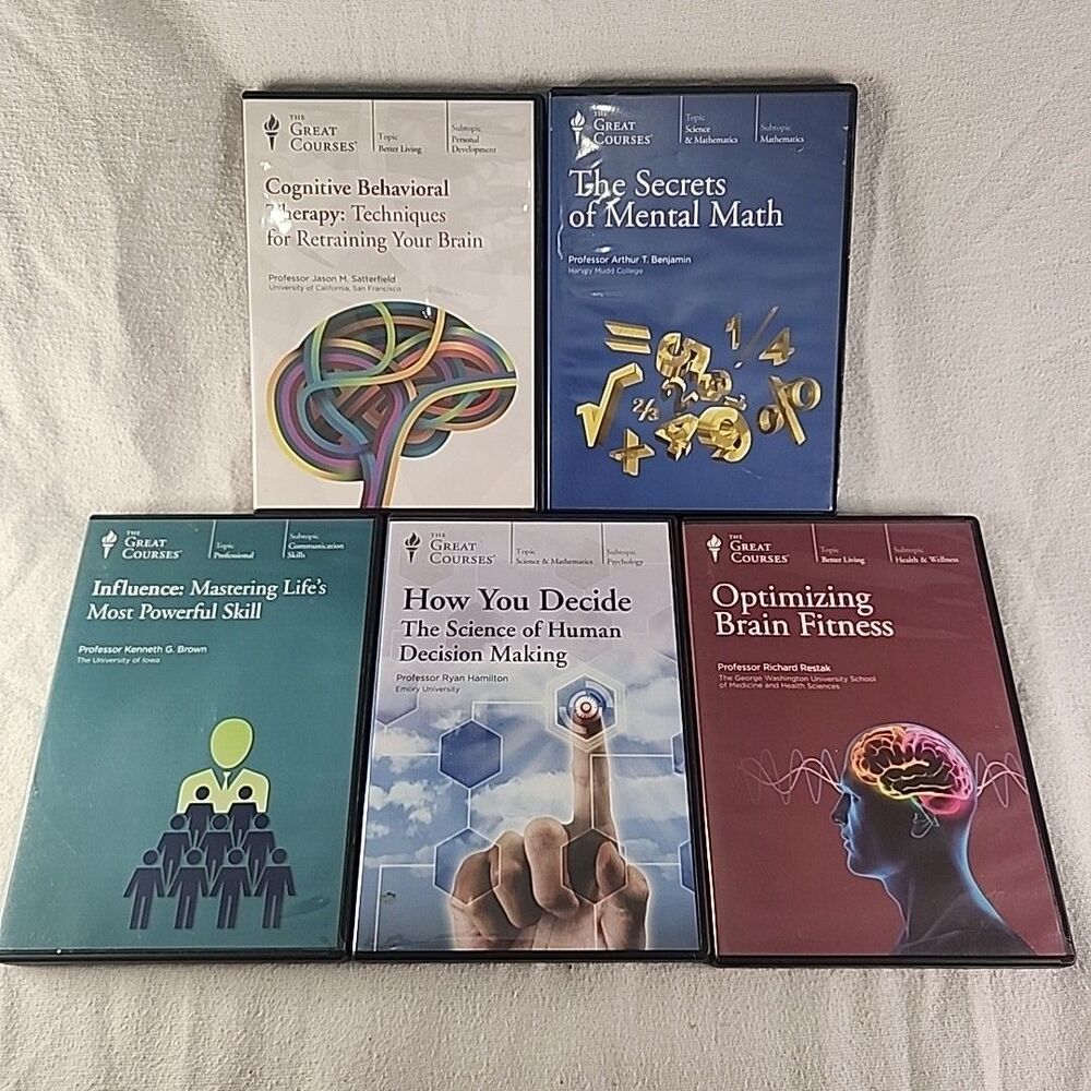 DVD The Great Courses Lot-Decide, Influence, Mental Health, Cognitive, Brain Fit